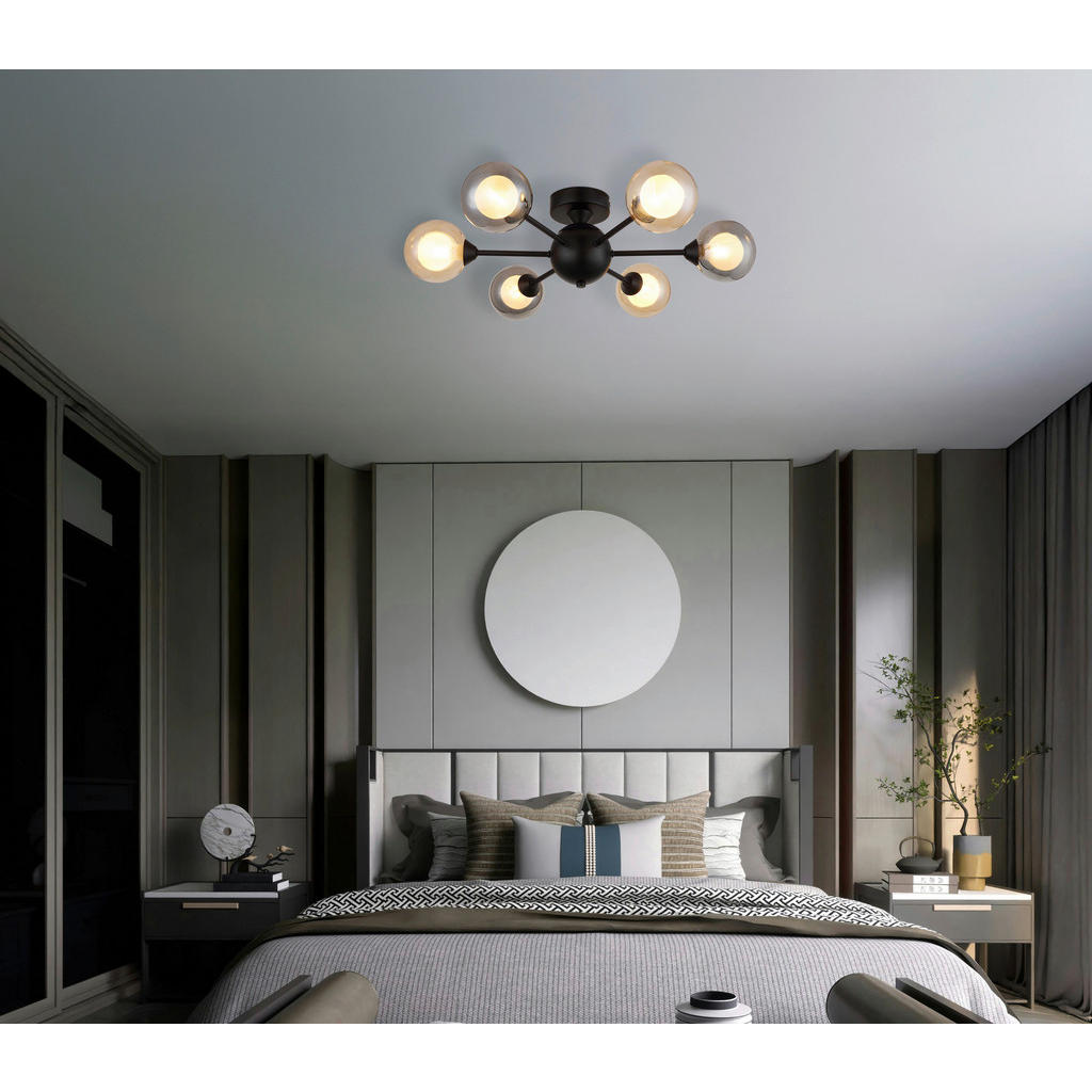 Thumbnail - GLOBO Deckenventilator schwarz Rauch Metall B/H/L: ca. 45x21x45 cm