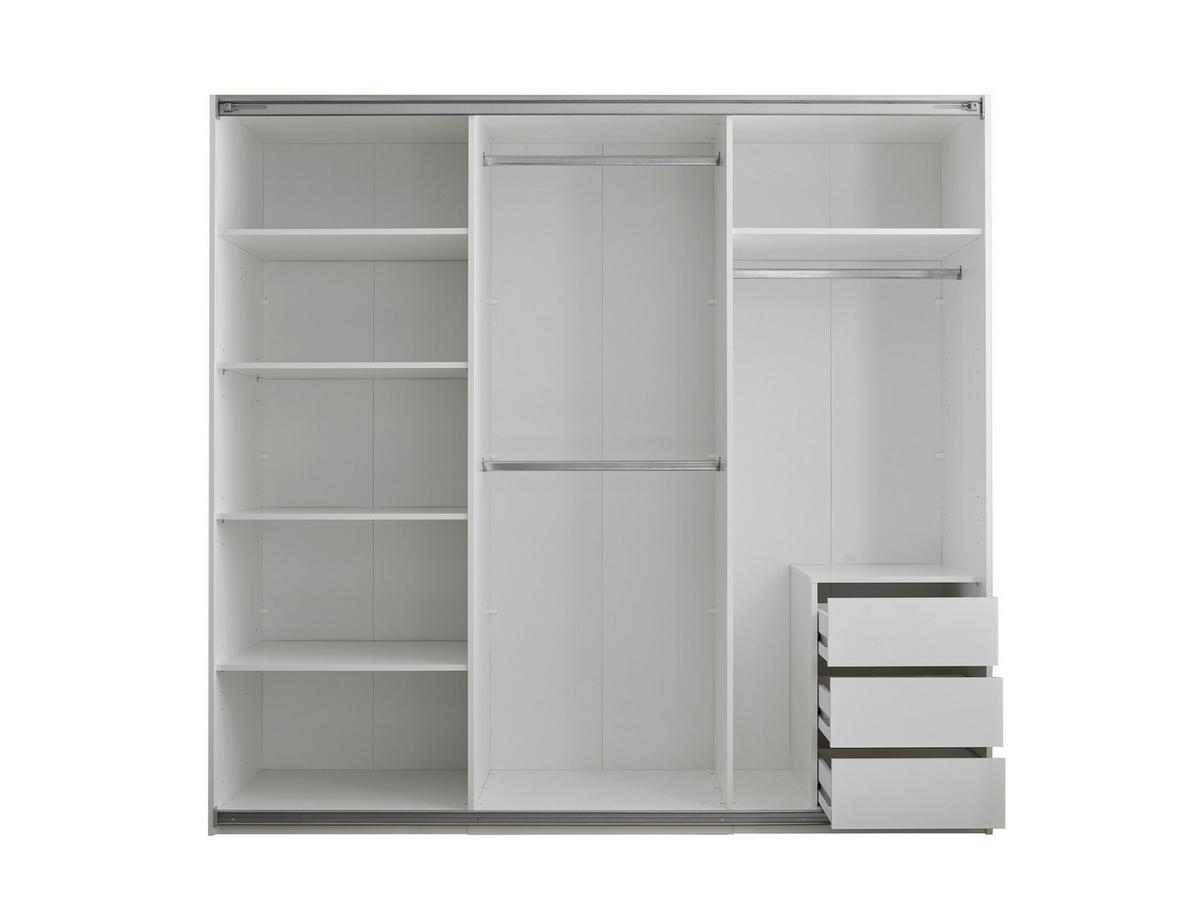 weiß B/H/T: ca. 215x204x60 cm Carano Schwebetürenschrank - weiß (215,00/204,00/60,00cm)