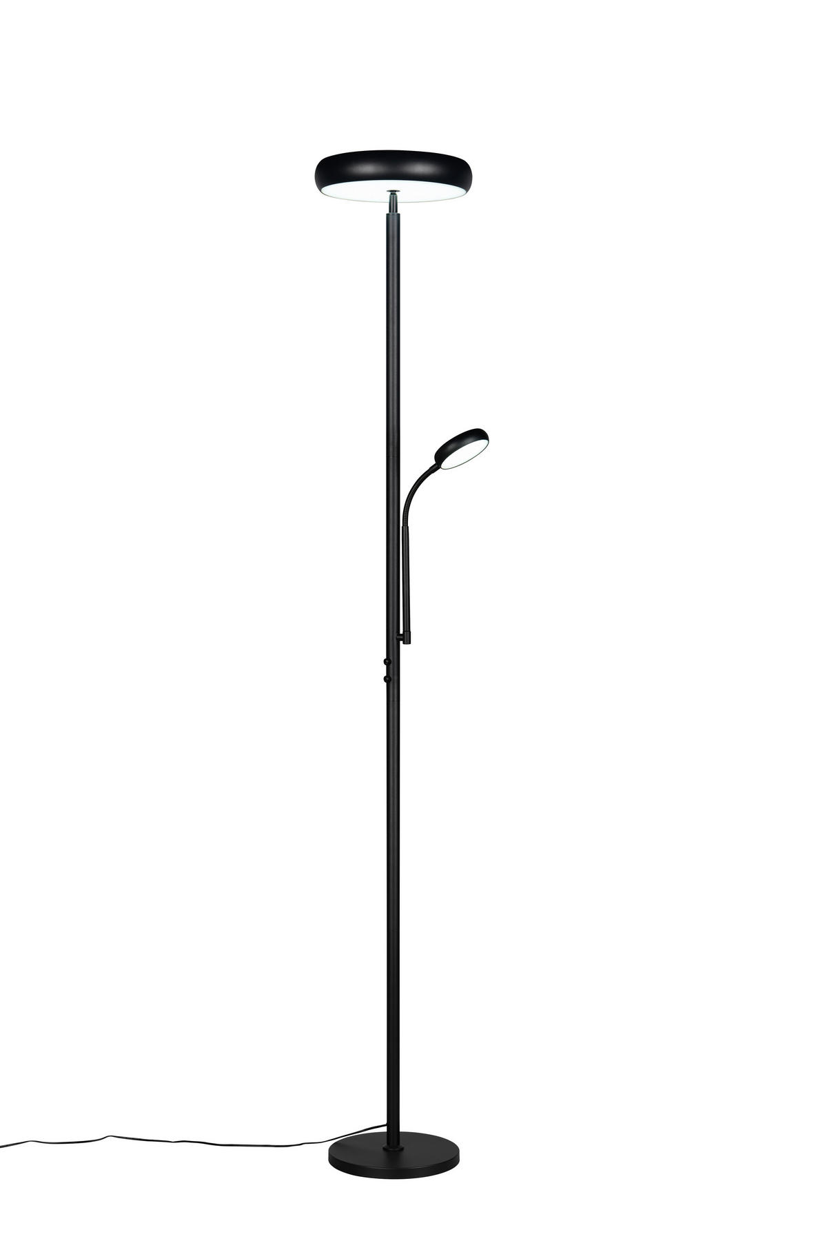 Reality LED Stehleuchte mattschwarz Metall H: ca. 183 cm 1 Brennstellen Palermo - mattschwarz (183,00cm) - Reality