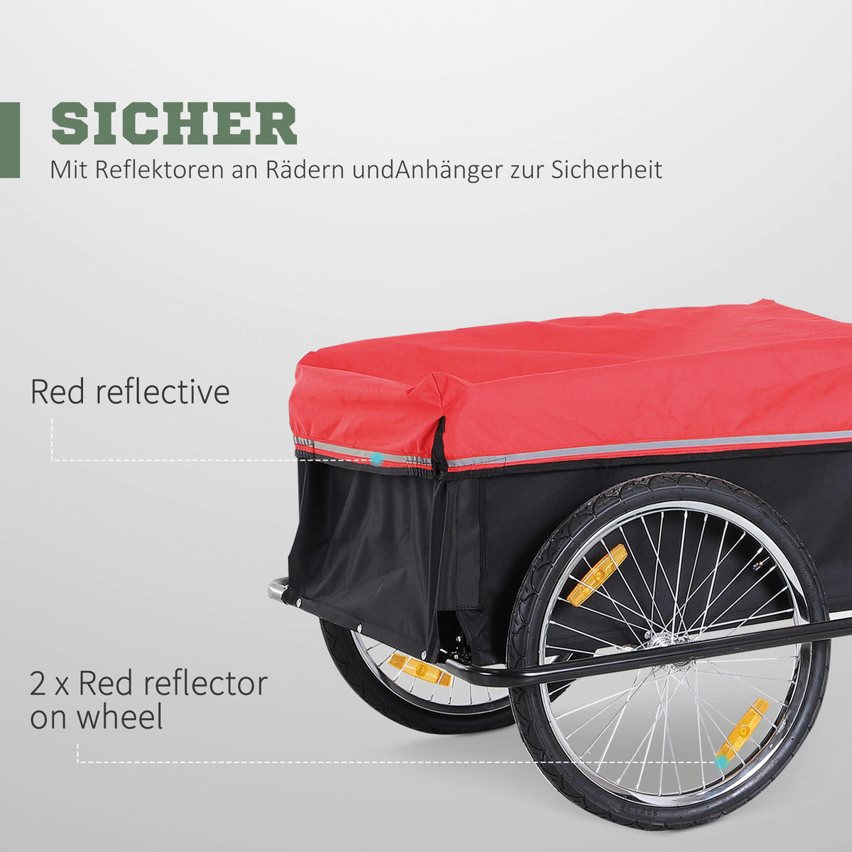 HOMCOM Fahrradanhänger schwarz schwarz B/H/L: ca. 88x60x140 cm Fahrradanhänger 5550-3432 - schwarz (140,00/88,00/60,00cm) - HOMCOM
