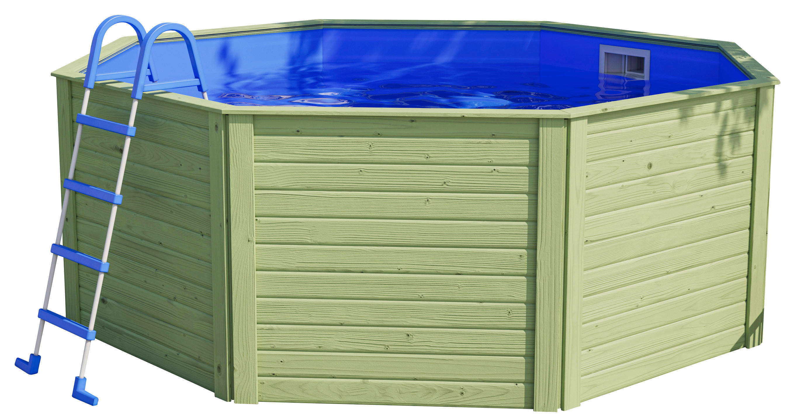 Karibu Pool Kalani natur Holz B/H/L: ca. 121x121x350 cm Kalani - natur (350,00/121,00/121,00cm) - Karibu