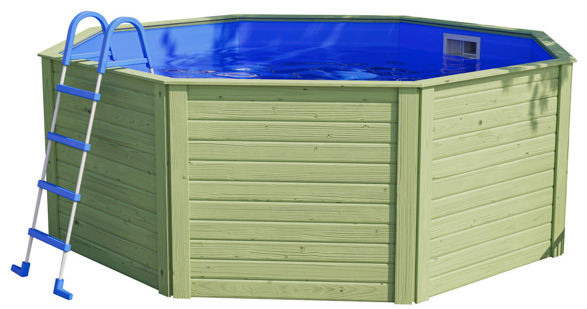 Karibu Pool Kalani natur Holz B/H/L: ca. 121x121x350 cm Kalani - natur (350,00/121,00/121,00cm) - Karibu