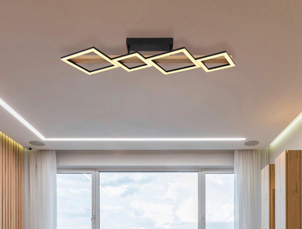 GLOBO LED-Deckenleuchte schwarz Kunststoff Metall B/H/T: ca. 30x13x92 cm DUSTIN - schwarz (30,00/13,00/92,00cm) - GLOBO