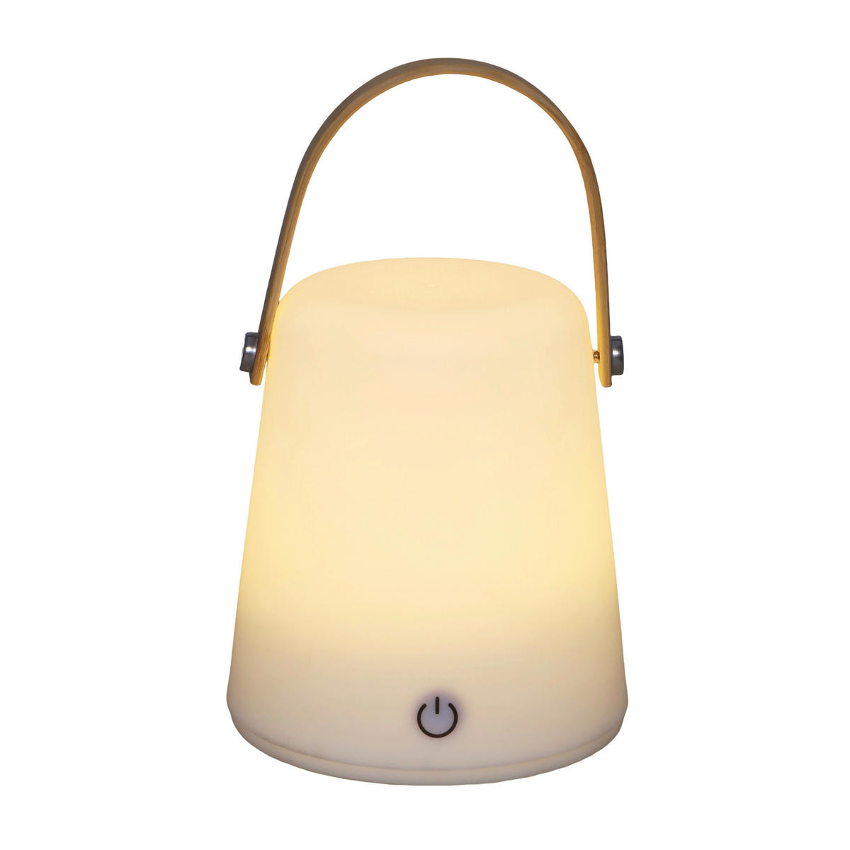 POCOline LED-Tischleuchte Isla weiß Kunststoff Bambus H/D: ca. 13,5x12 cm LED-Laterne_Isla - weiß (12,00/13,50cm) - POCOline