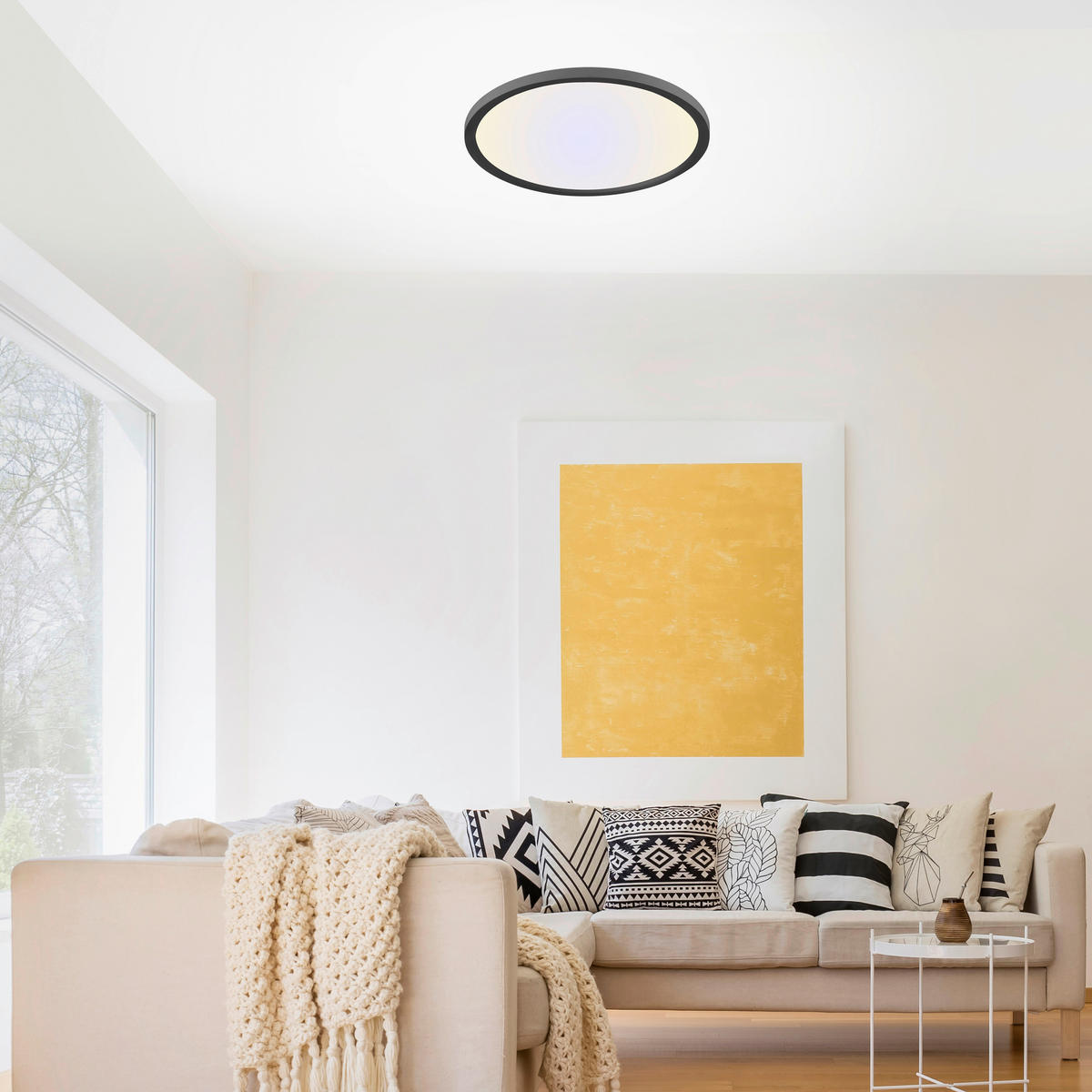 Just Light LED-Deckenpanel FLAT 15571-18 weiß schwarz Kunststoff Metall H/D: ca. 4,5x40 cm 1 Brennstellen FLAT - weiß/schwarz (40,00/4,50cm) - Just Light