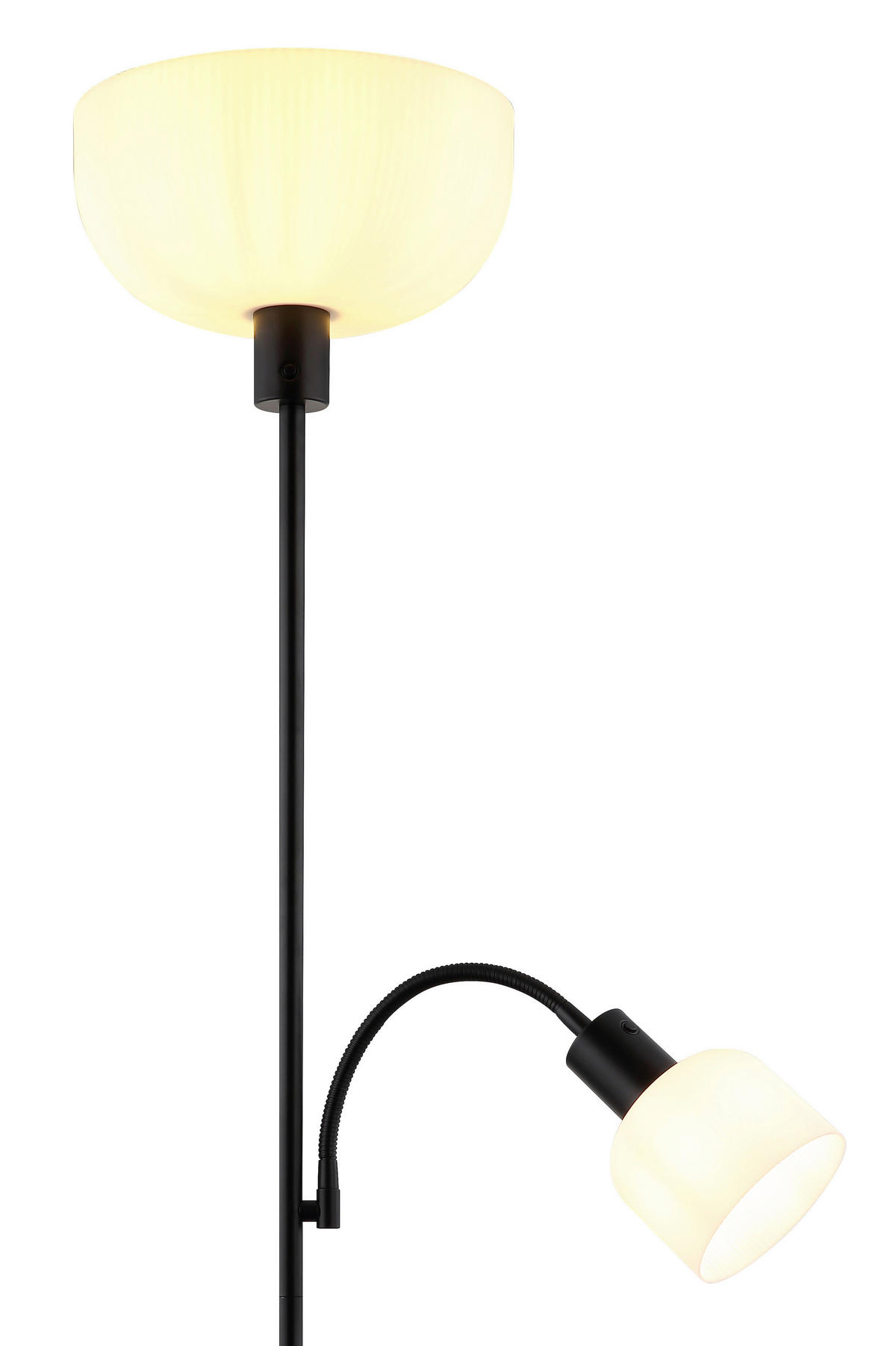 GLOBO Stehleuchte schwarz Metall Kunststoff B/H/L: ca. 14,5x67,5x33 cm 2 Brennstellen Stehleuchte-Hinton - schwarz (33,00/14,50/67,50cm) - GLOBO