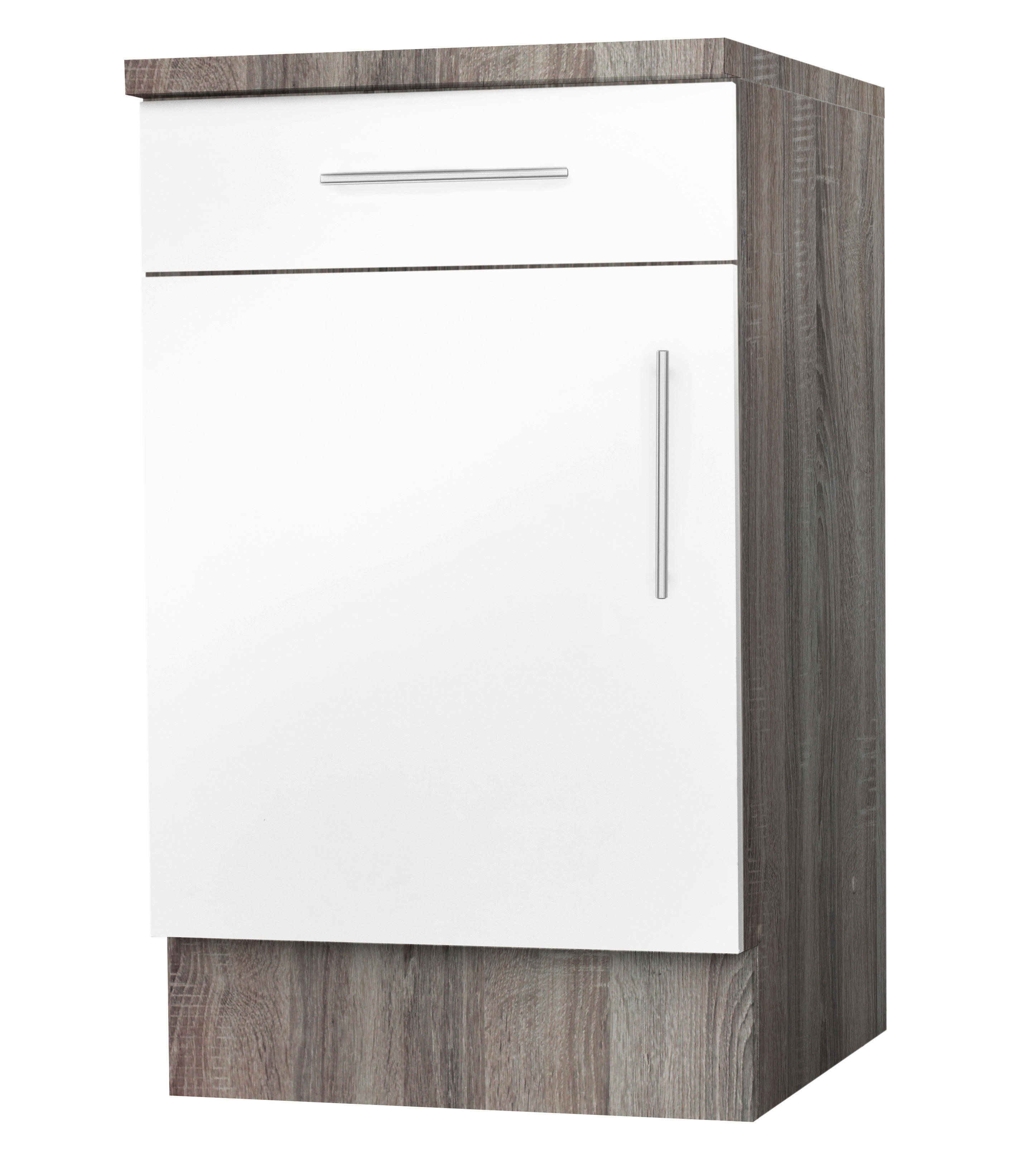Unterschrank Judith weiß Hochglanz B/H/T: ca. 60x82x57 cm Judith - weiß/silber (60,00/82,00/57,00cm)