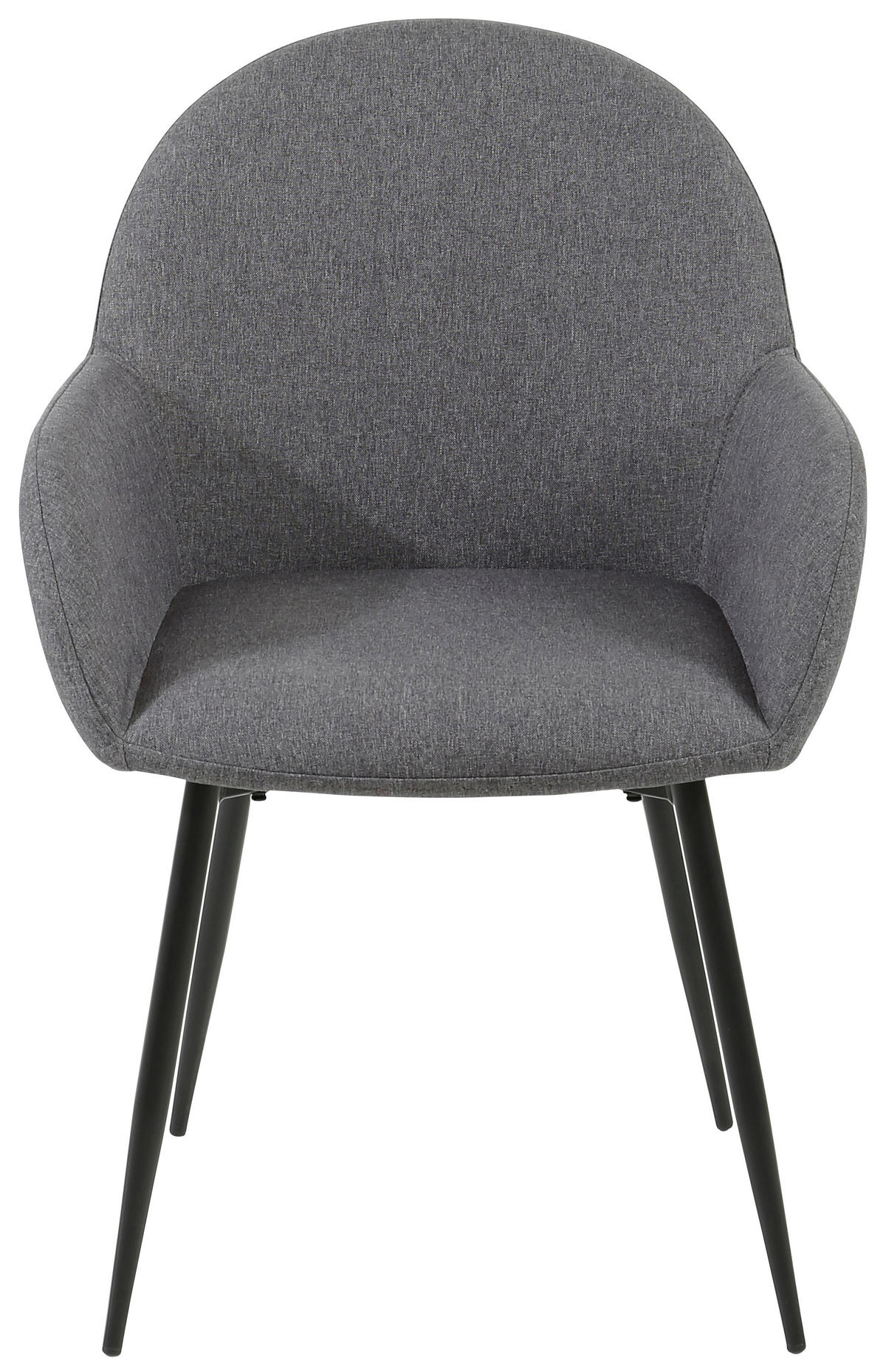 Armlehnstuhl Martha anthrazit schwarz Webstoff Metall B/H/T: ca. 58x84x49 cm Martha - schwarz/anthrazit (58,00/84,00/49,00cm)