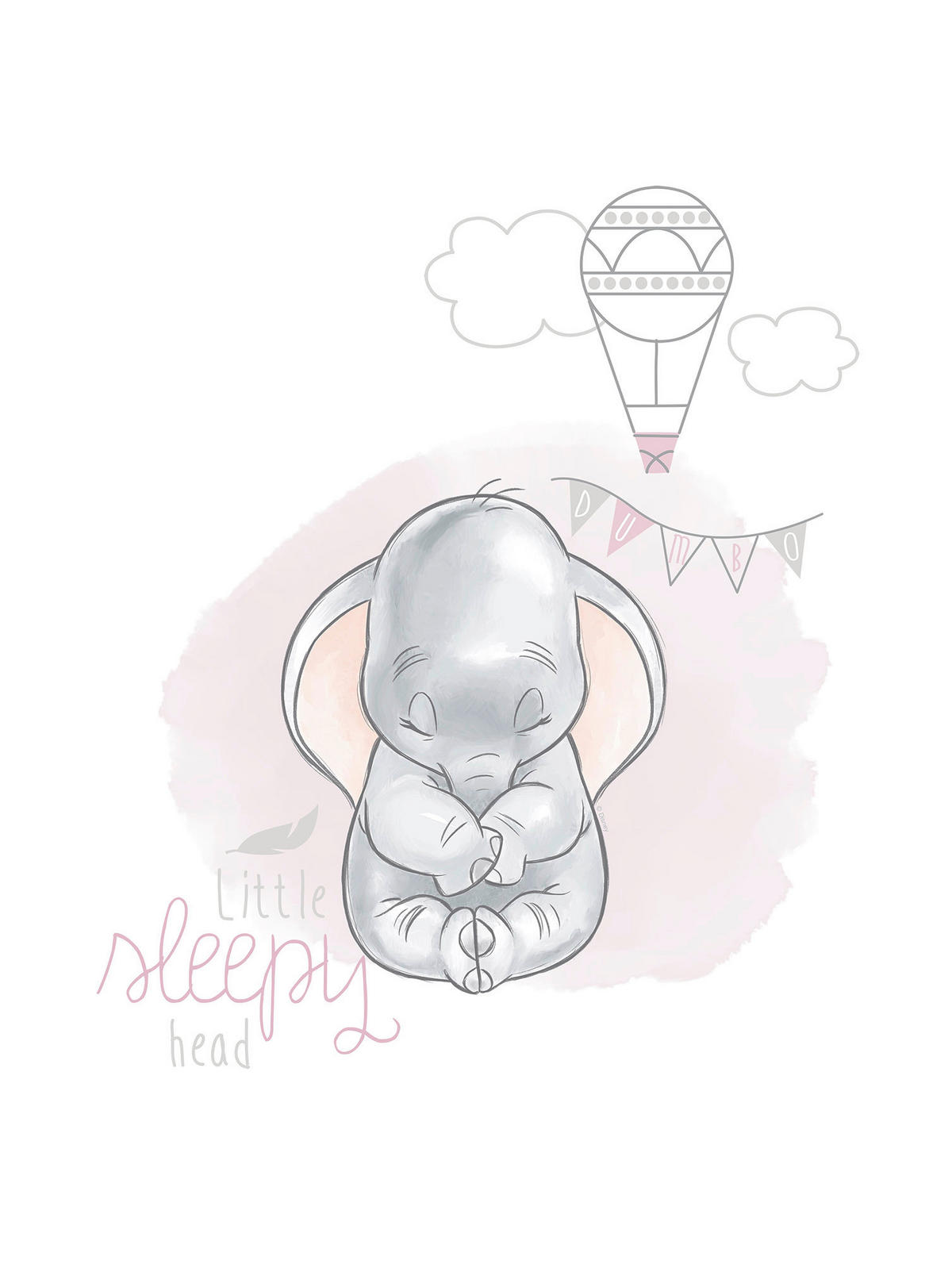 Komar Poster Dumbo Sleepy Disney B/L: ca. 30x40 cm Dumbo Sleepy - (30,00/40,00cm) - Komar