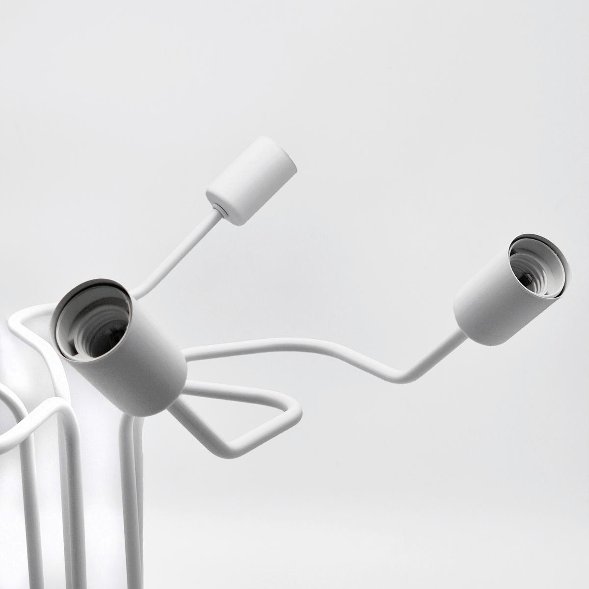 Lamkur Deckenleuchte DOMINO 51192 weiß Stahl H/L: ca. 40x59 cm E27 5 Brennstellen Domino - weiß (59,00cm) - Lamkur