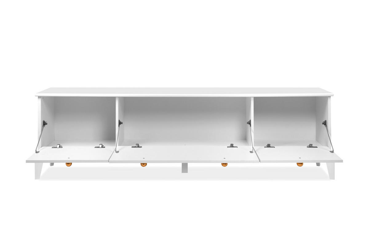 TV-Lowboard Izmir Izmir Izmir Izmir Izmir Izmir weiß Kupfer B/H/T: ca. 180x52x36 cm Izmir Izmir Izmir Izmir Izmir Izmir - weiß/Kupfer (180,00/52,00/36,00cm)