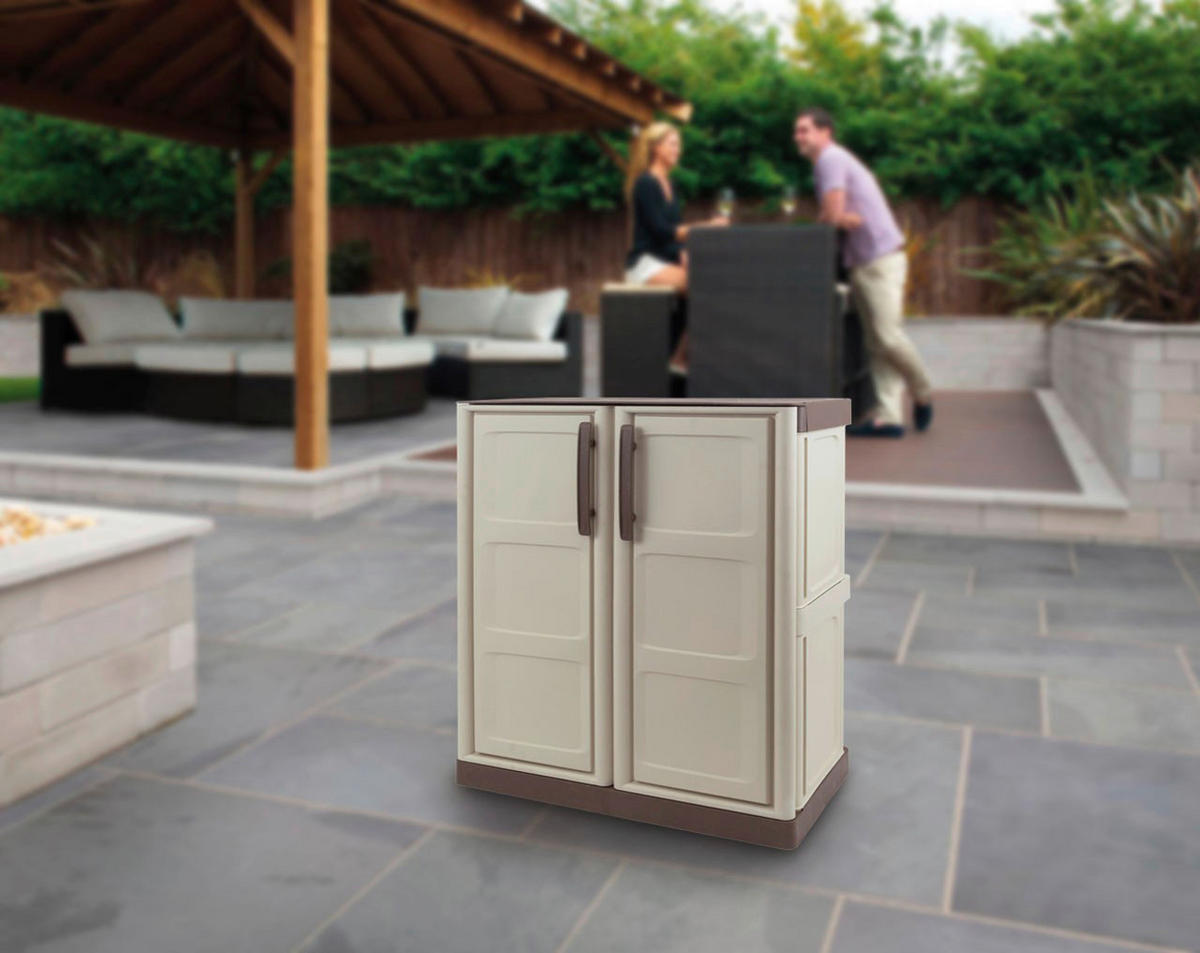 ArtPlast Kunststoffschrank Steel niedrig beige Kunststoff B/H/T: ca. 70x85,5x39 cm Steel niedrig - beige/taupe (70,00/85,50/39,00cm) - ArtPlast