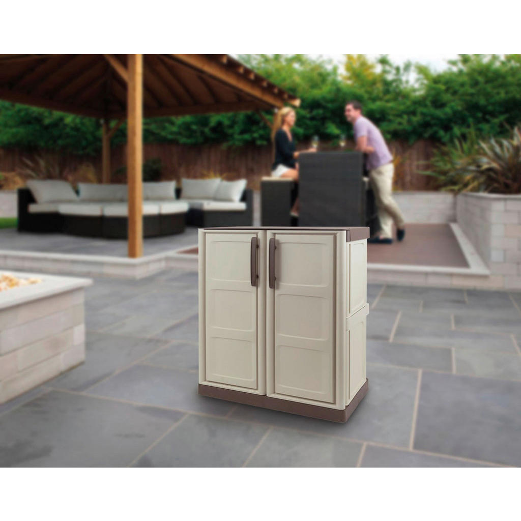 Thumbnail - ArtPlast Kunststoffschrank Steel niedrig beige Kunststoff B/H/T: ca. 70x85,5x39 cm