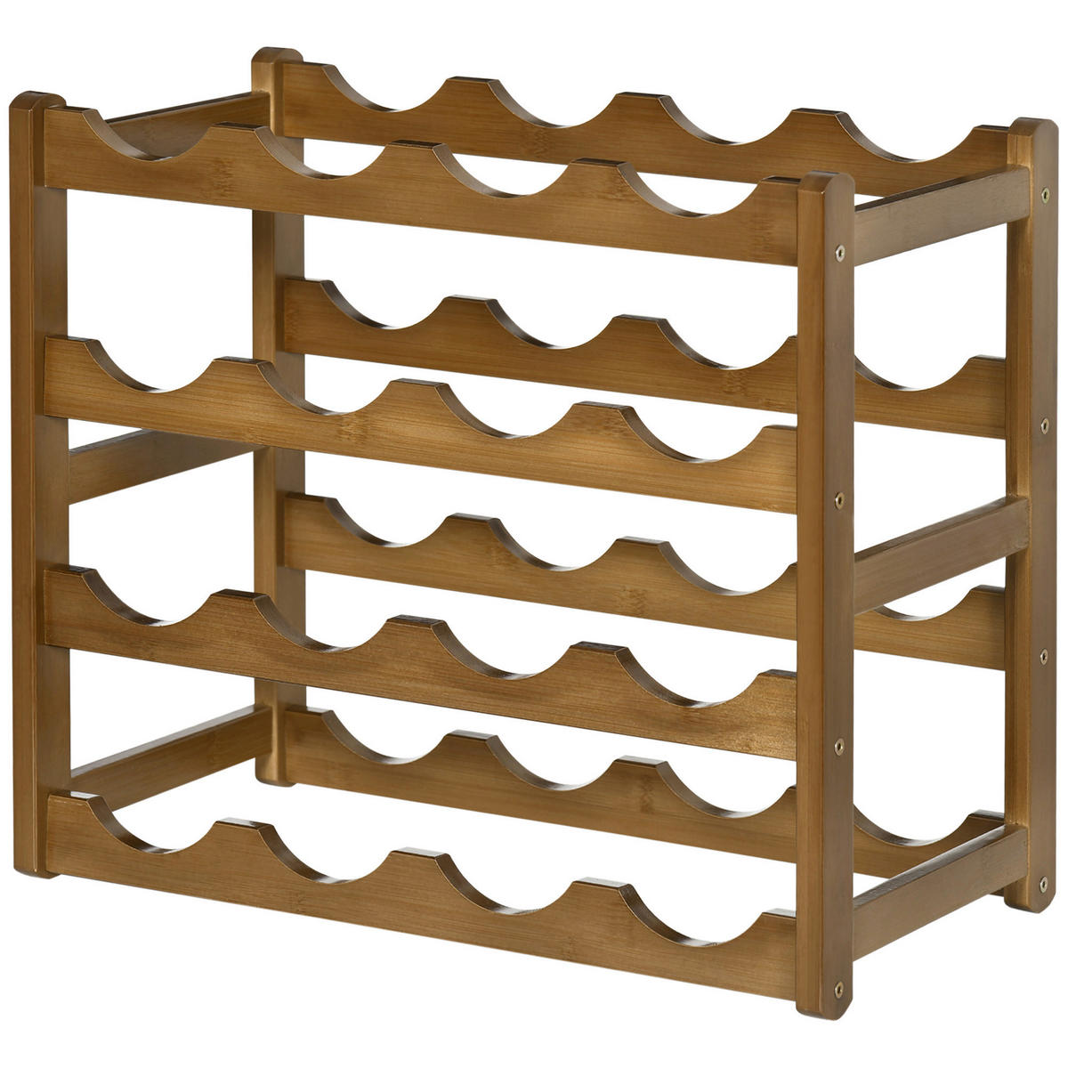 HOMCOM Weinregal braun Edelstahl B/H/L: ca. 23,5x43x38 cm Weinregal - braun (38,00/23,50/43,00cm) - HOMCOM