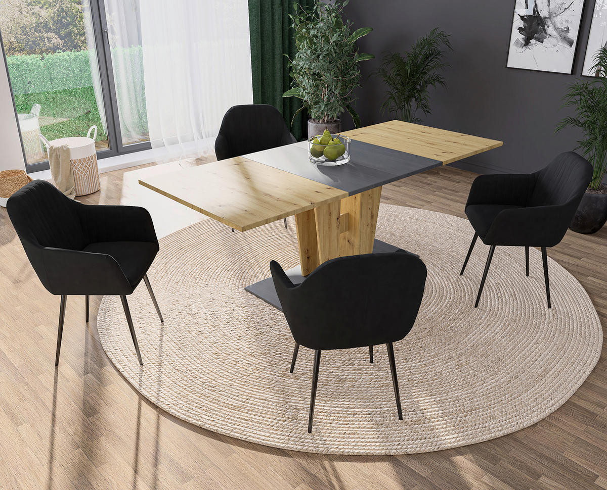 Hela Sessel MILA I S schwarz Stoff B/H/T: ca. 59x84x66 cm MILA I S - schwarz (59,00/84,00/66,00cm) - Hela