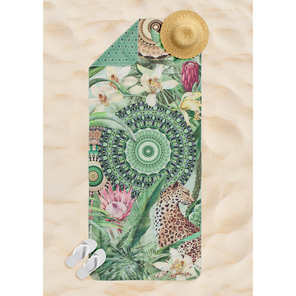 Thumbnail - Strandtuch Abhita grün Polyester B/L: ca. 50x100 cm