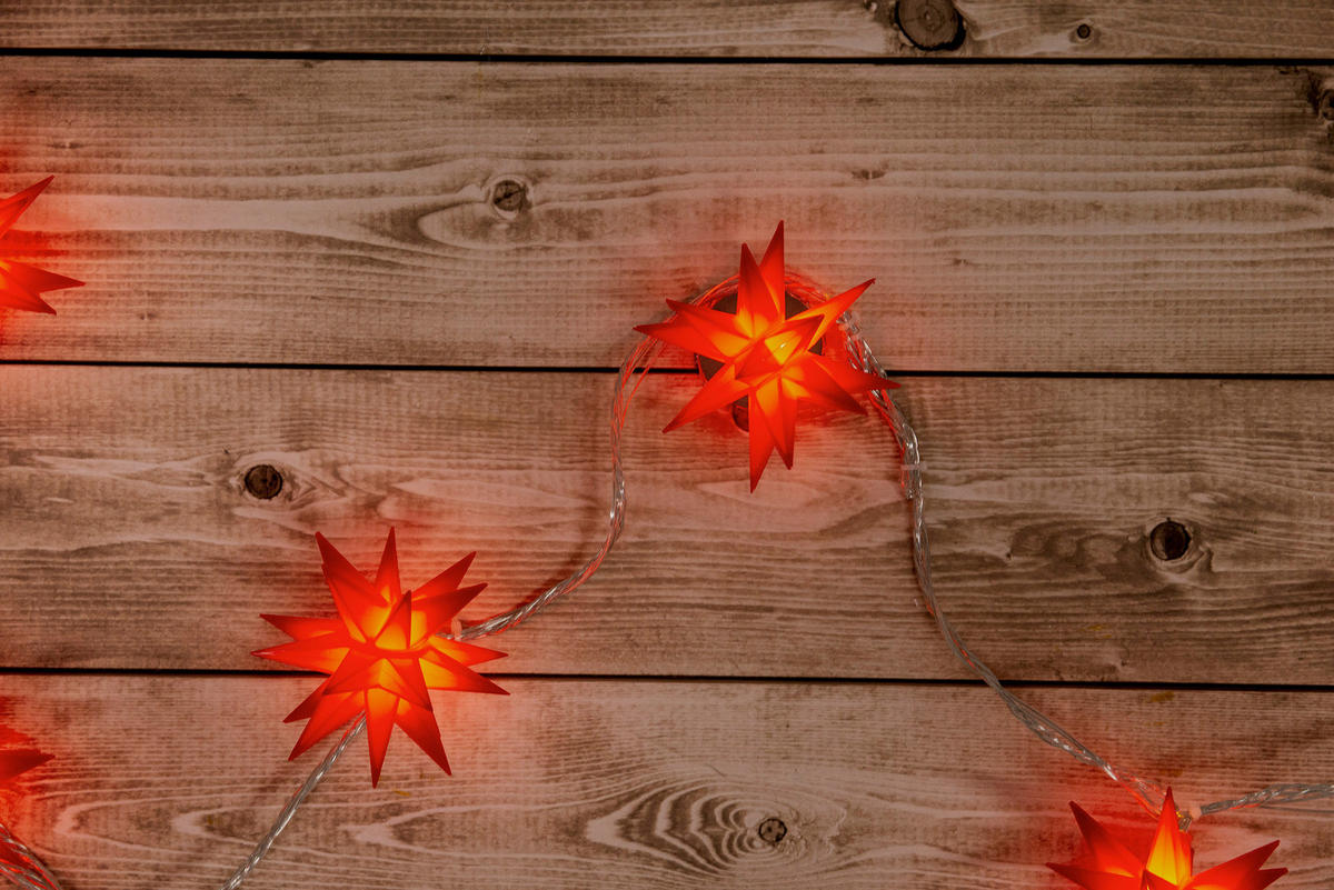 Näve Leuchten LED-Lichterkette LED Lichterkette 3D-STERNE - rot (9,00/10,50/740,00cm) - Näve Leuchten
