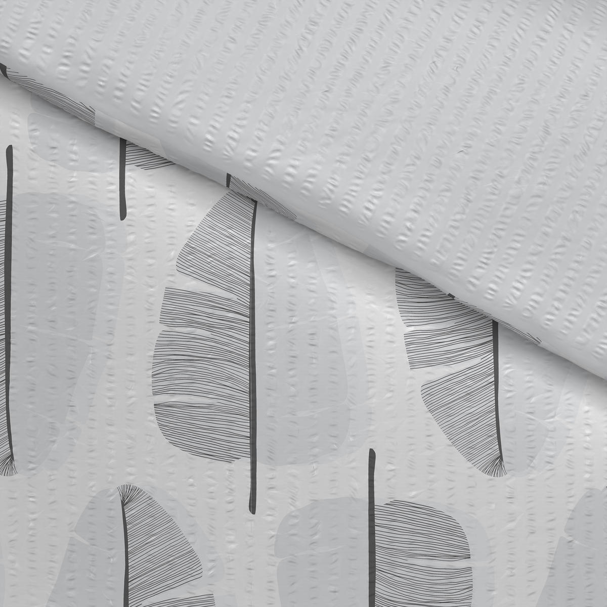 Baumwoll Bettwäsche Seersucker Wendebettwäsche_Seersucker_Tala - grau (135,00/200,00cm)