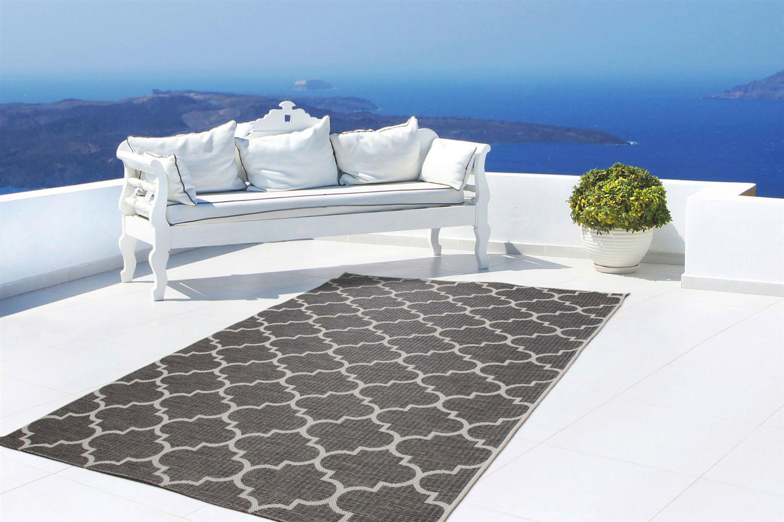 Kayoom Outdoorteppich Indonesia - Batu grau B/H/L: ca. 160x0,8x230 cm Indonesia - Batu - grau (230,00/160,00/0,80cm) - Kayoom