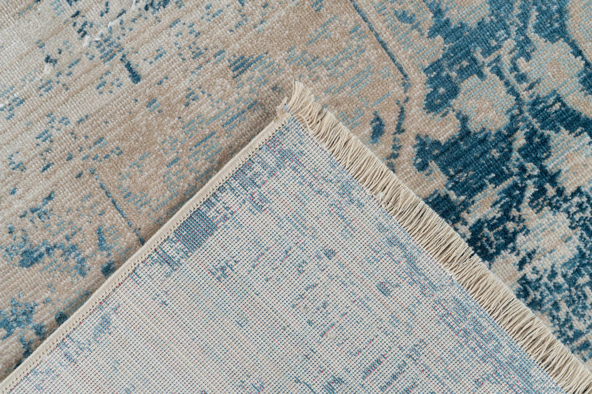 Kayoom Kurzflorteppich Milan 225 blau B/H/L: ca. 80x0,5x150 cm Milan 225 - blau (150,00/80,00/0,50cm) - Kayoom