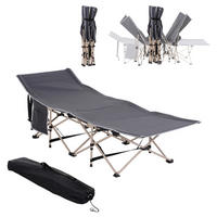 Outsunny Campingbett dunkelgrau Stahl B/H/L: ca. 68x52x190 cm Campingbett - dunkelgrau (190,00/68,00/52,00cm) - Outsunny