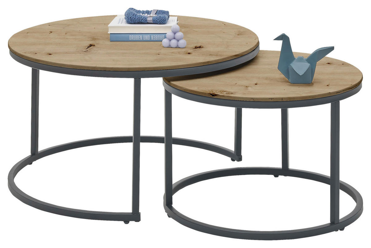 Couchtisch Gino 2 Eiche Artisan MDF Gino 2 - Eiche/schwarz