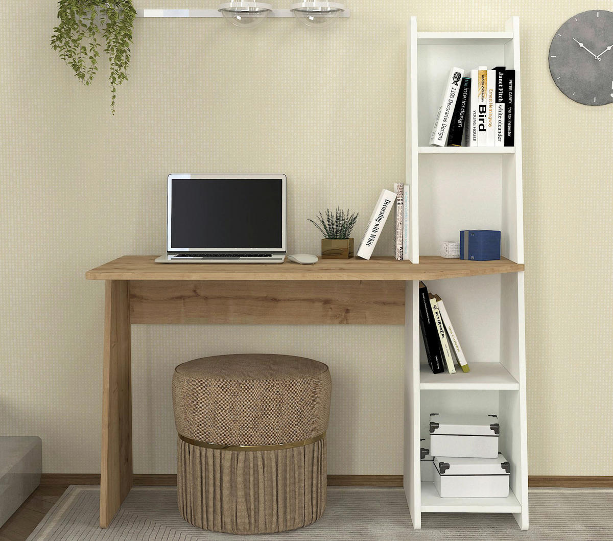 Schreibtisch Emery weiß Saphir Nachbildung B/H/T: ca. 120x74x60 cm Emery - Saphir/weiß (120,00/74,00/60,00cm) - moebel17