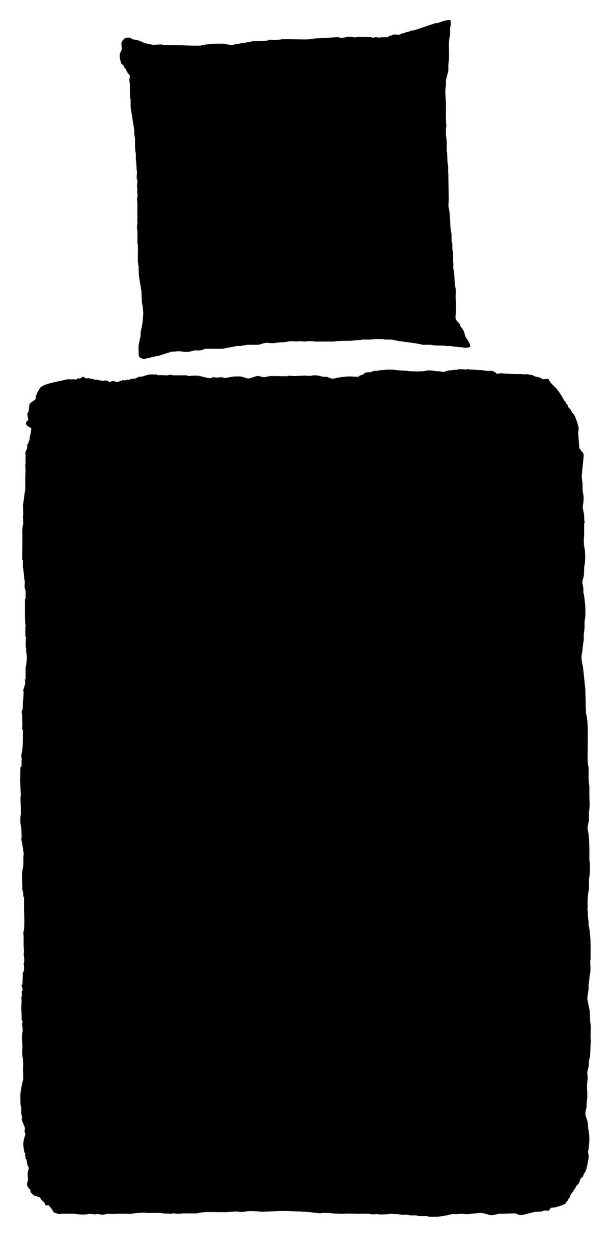 Microfaser Bettwäsche Pure uni black schwarz Microfaser B/L: ca. 135x200 cm Pure uni black - schwarz (135,00/200,00cm) - Pure