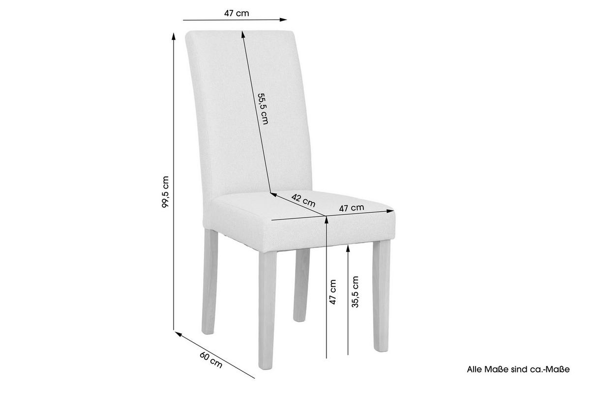 Stuhl ELIAS natur taupe Webstoff B/H/T: ca. 47x99,5x60 cm ELIAS - natur/taupe (47,00/99,50/60,00cm) - byLIVING