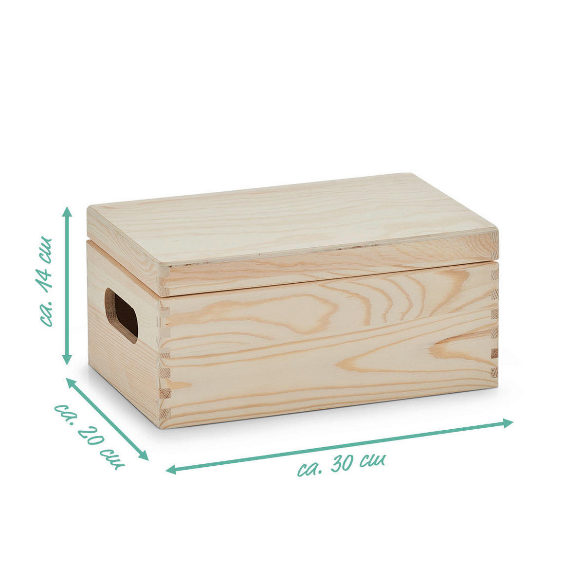Zeller Allzweckkiste natur Kiefer B/H/L: ca. 30x14x20 cm Allzweckkiste_mit_Deckel - natur (20,00/30,00/14,00cm) - Zeller