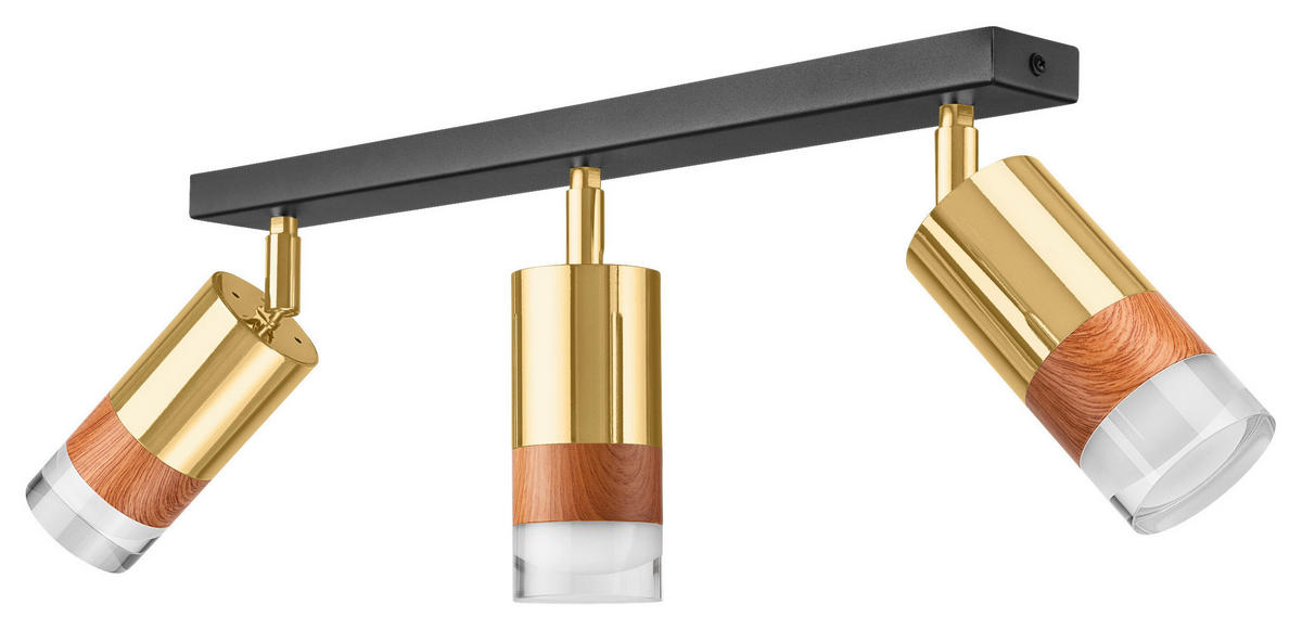 Lamkur Deckenleuchte gold Stahl Glas B/H/L: ca. 8x19x45 cm 3 Brennstellen AURORA - gold (45,00/8,00/19,00cm) - Lamkur