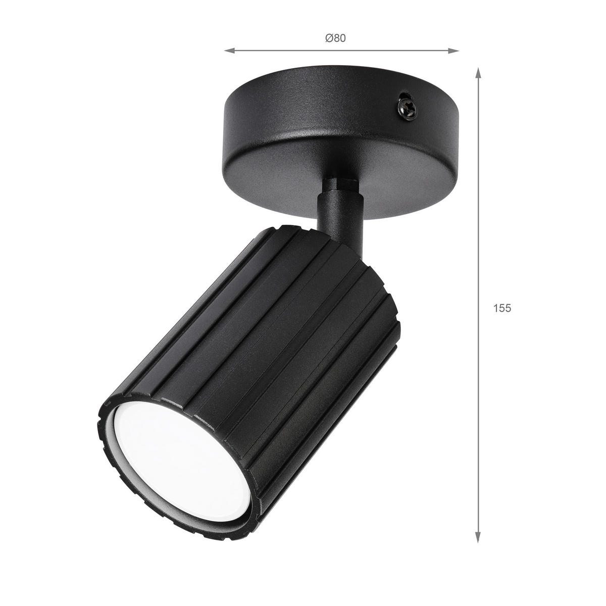 Lamkur Wandleuchte schwarz Stahl B/H/L: ca. 8x16x8 cm GU10 1 Brennstellen Prisma - schwarz (8,00/8,00/16,00cm) - Lamkur