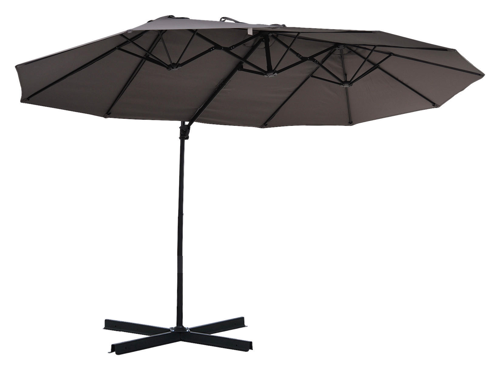 Outsunny Doppelschirm dunkelgrau Metall B/H/L: ca. 270x250x460 cm Doppelschirm - dunkelgrau (460,00/270,00/250,00cm) - Outsunny