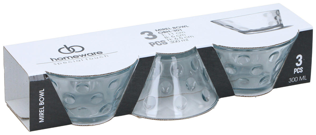 Schalen-Set transparent Glas B/H/L: ca. 20x13x43 cm Schalenset_3tlg. - transparent (43,00/20,00/13,00cm)