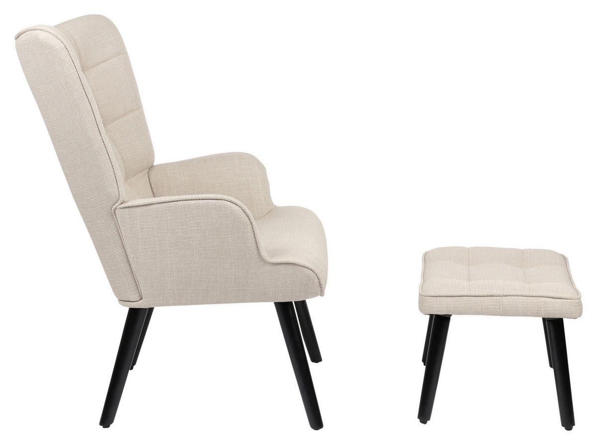 Sessel Paros beige Webstoff B/H/T: ca. 68x97x75 cm Paros - beige (68,00/97,00/75,00cm) - Hela