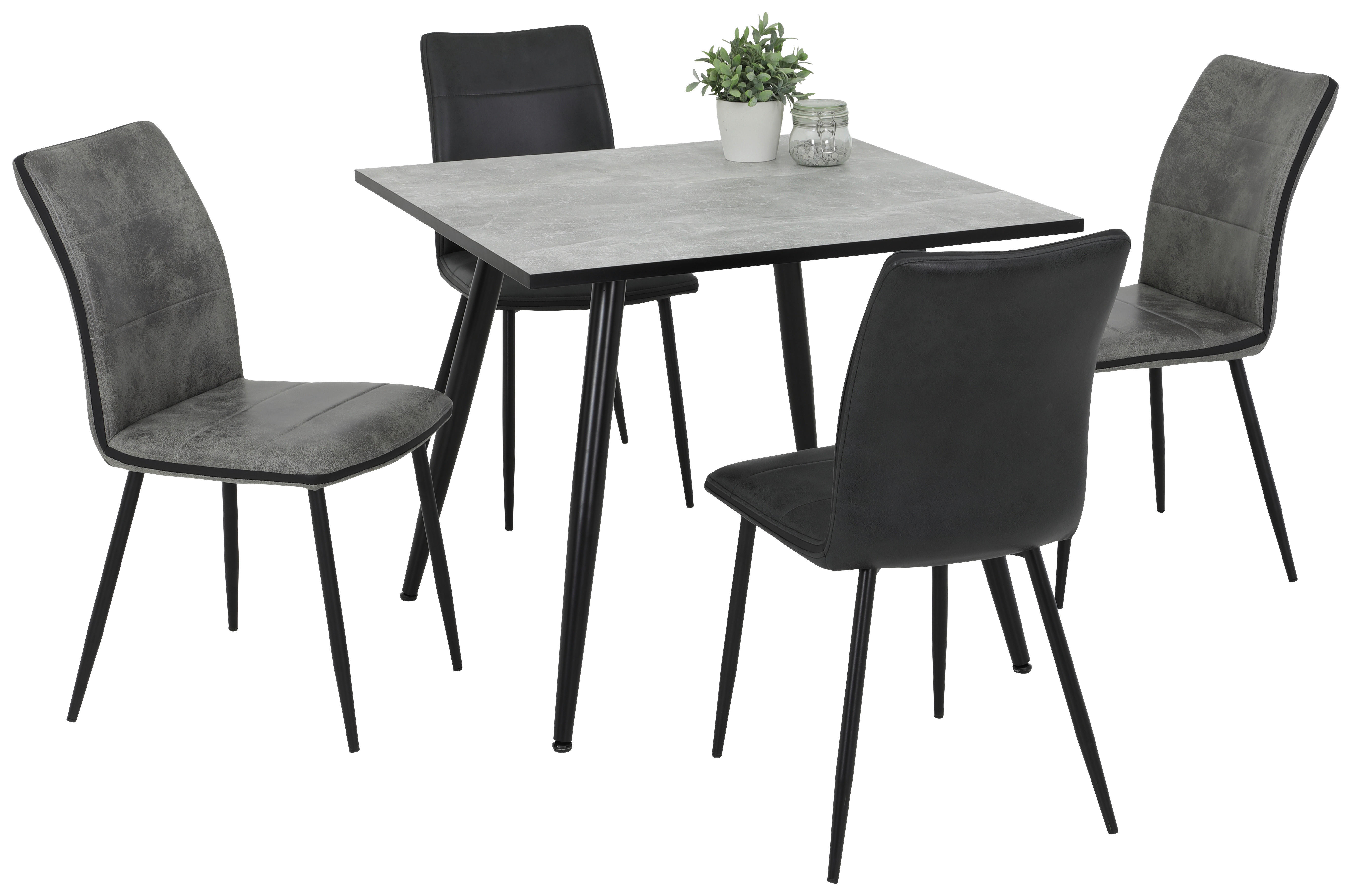 Stuhl Caroline anthrazit Vintage B/H/T: ca. 45x87x57 cm Caroline - schwarz/anthrazit (45,00/87,00/57,00cm)