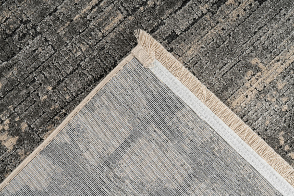 Kayoom Kurzflorteppich Adela 225 grau B/H/L: ca. 80x1,3x150 cm Adela 225 - grau (150,00/80,00/1,30cm) - Kayoom