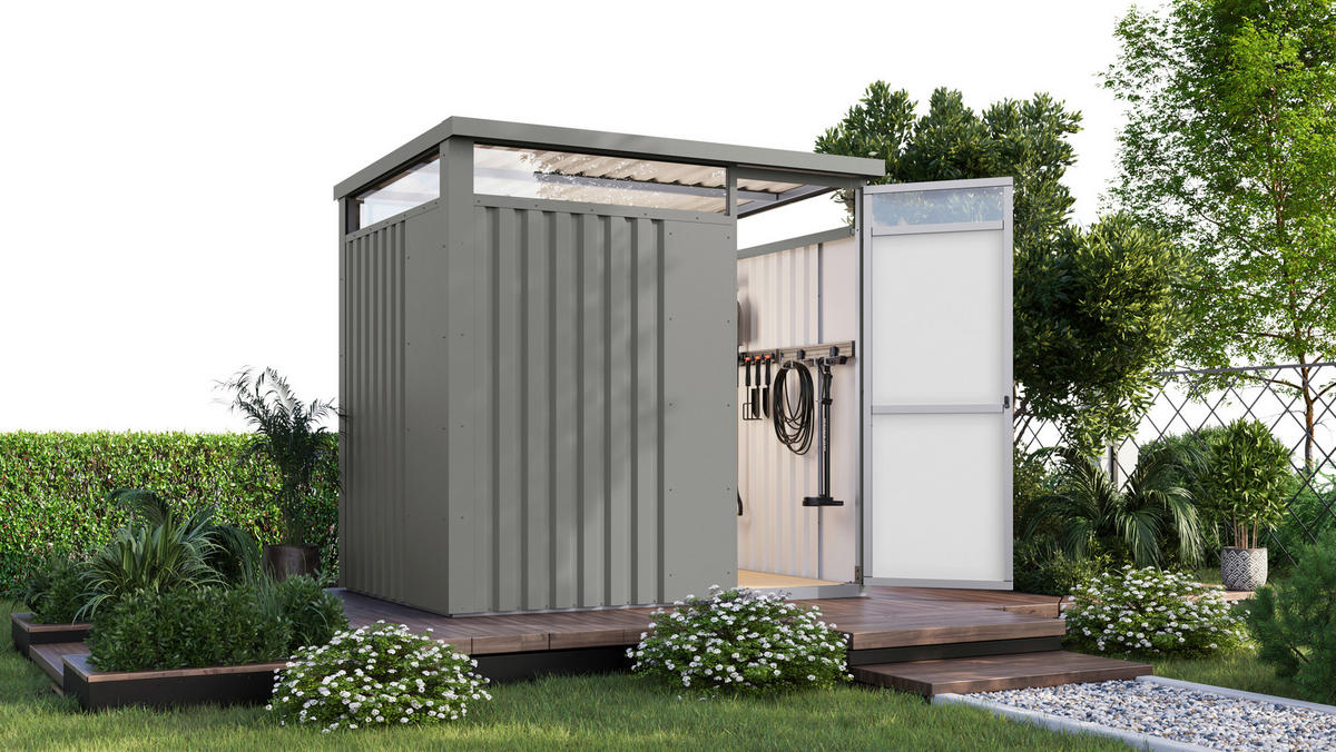 Karibu Gartenhaus Nessa 1,5 grau B/H/L: ca. 160x215x220 cm Nessa 1,5 - grau (220,00/160,00/215,00cm) - Karibu