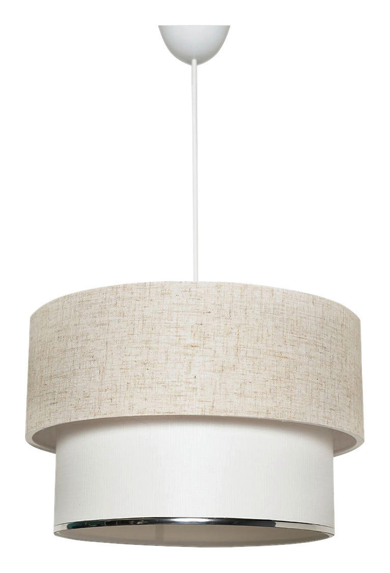 Opviq Pendelleuchte weiß creme Stoff B/H/T/L/D: ca. 30x65x30x30x30 cm E27 1 Brennstellen Pendelleuchte_TM121 - weiß/creme (30,00/30,00/65,00cm) - Opviq
