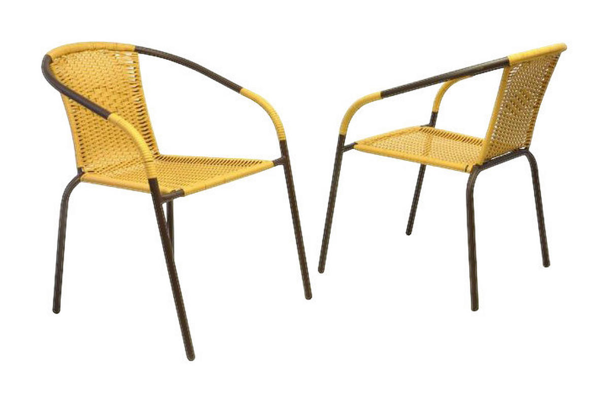 VCM Bistrostuhl 2er Set gelb Stahl B/H/T: ca. 53x73x60 cm 2er Set - gelb (53,00/73,00/60,00cm) - VCM