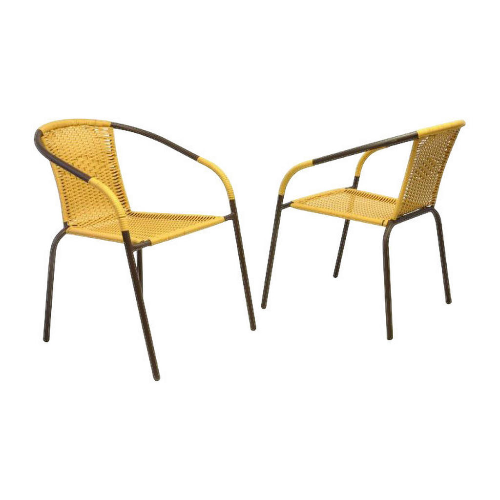 VCM Bistrostuhl 2er Set gelb Stahl B/H/T... VCM Bistrostuhl 2er Set gelb Stahl B/H/T...