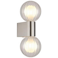 GLOBO Wand-/Deckenleuchte Ander 41928-2N transparent silber Glas Aluminium B/L: ca. 10x27 cm G9 2 Brennstellen Ander - transparent/silber (10,00/27,00cm) - GLOBO