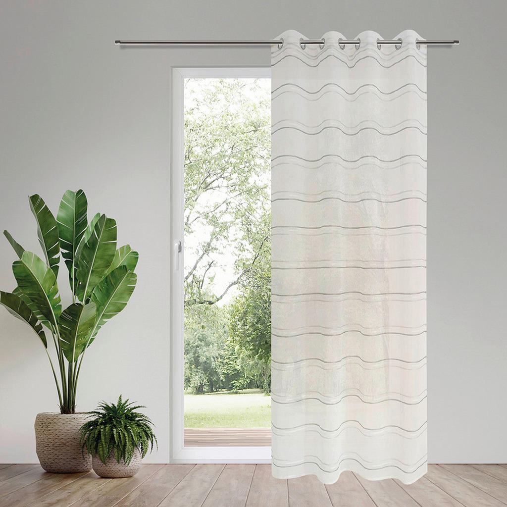 Thumbnail - Ösenvorhang Bamberg grau B/L: ca. 140x245 cm