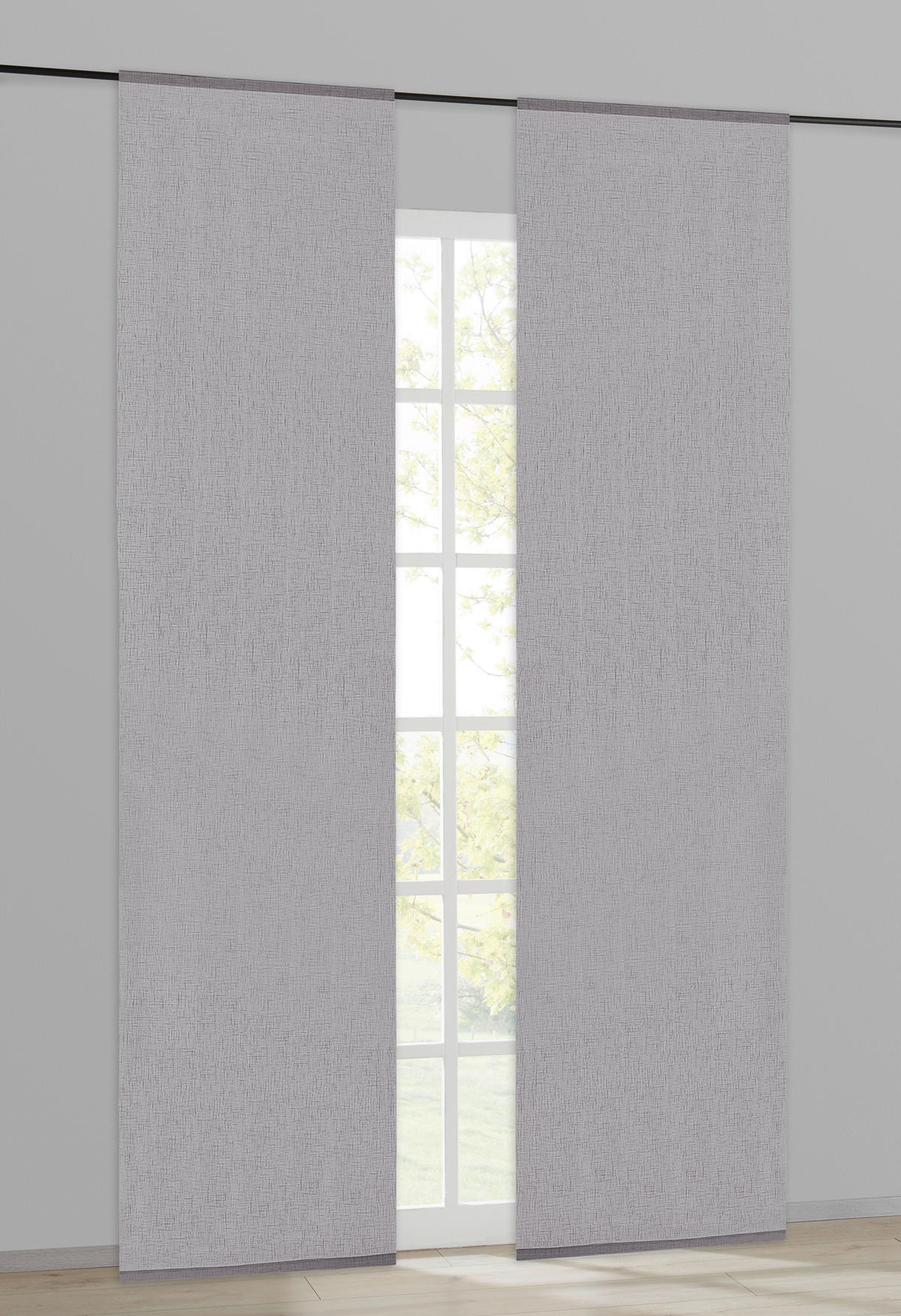 Schiebevorhang grau B/L: ca. 60x245 cm Schiebevorhang_uni - grau (60,00/245,00cm) - Happy Home