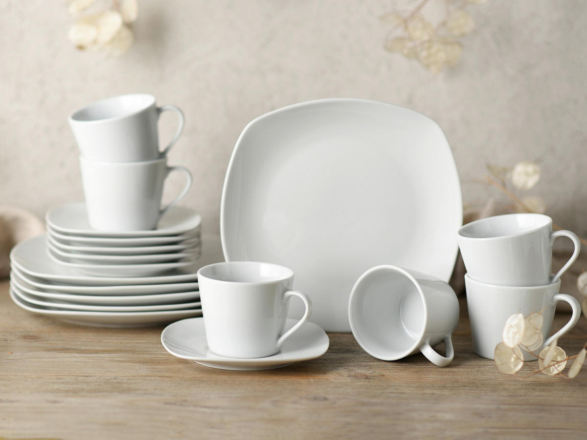 CreaTable Kaffeeservice Amelie weiß Porzellan 18 tlg. Amelie - weiß - CreaTable