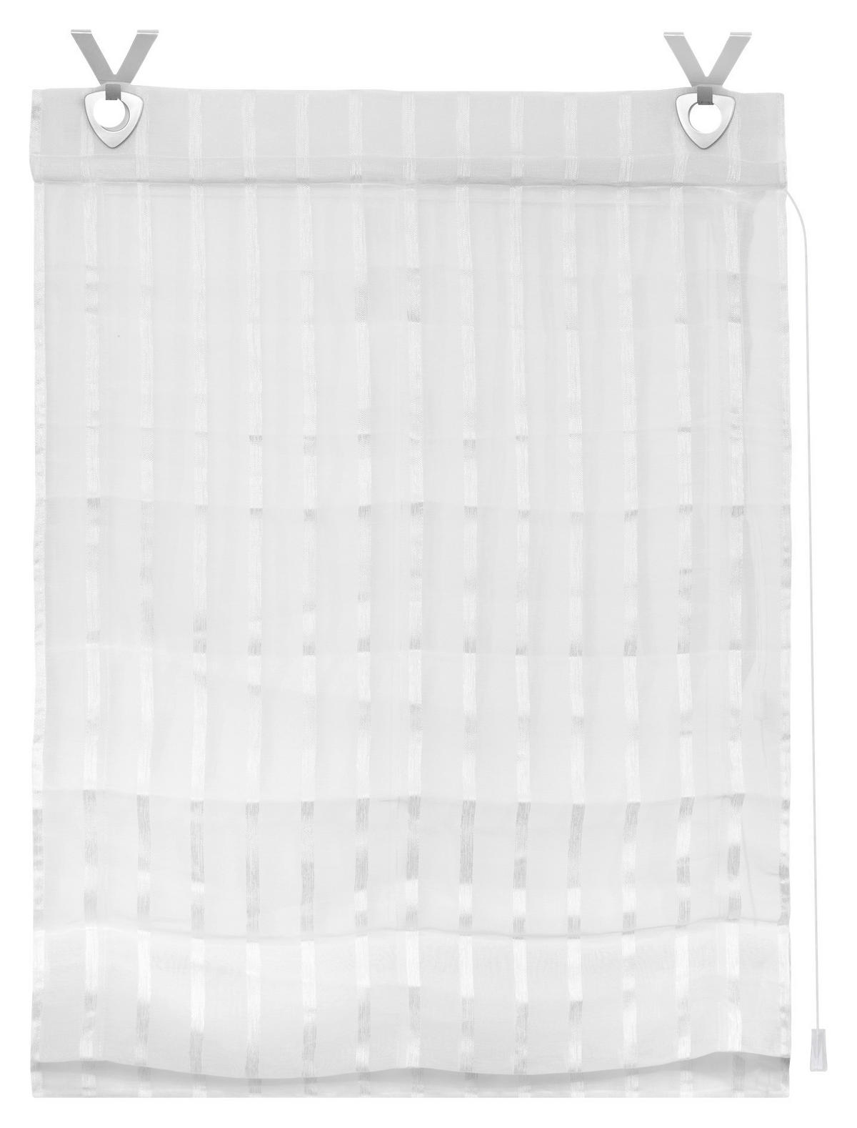 LICHTBLICK Raffrollo weiß B/L: ca. 120x140 cm Raffrollo_mit_Hakenaufhängung - weiß (120,00/140,00cm) - LICHTBLICK