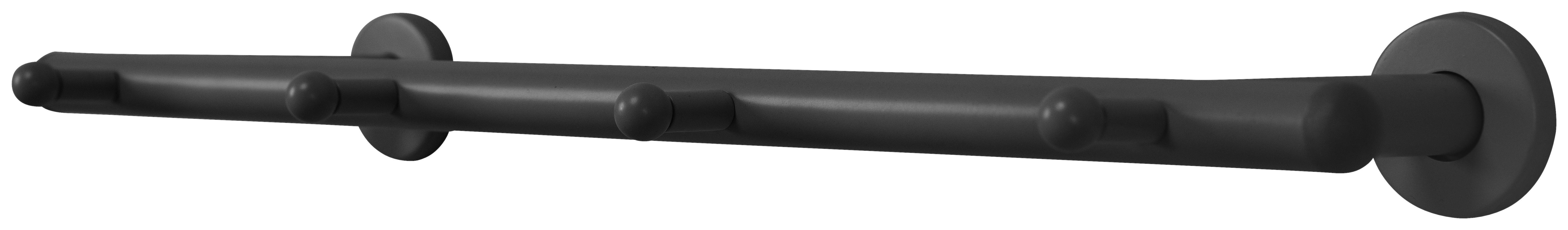 Garderobenleiste Derby schwarz Metall B/H/T: ca. 50x2x9 cm Derby - schwarz (50,00/2,00/9,00cm)