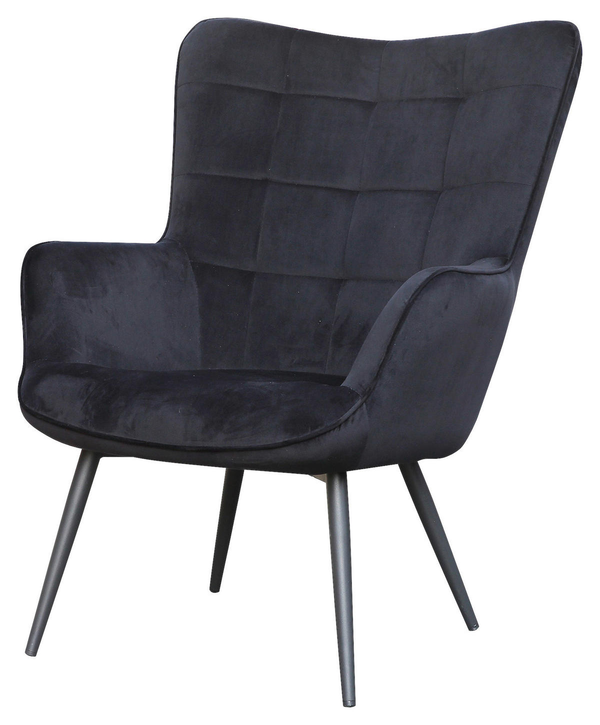 byLIVING Sessel UTA schwarz schwarz Stoff Metall B/H/T: ca. 72x97x80 cm UTA - schwarz (72,00/97,00/80,00cm) - byLIVING