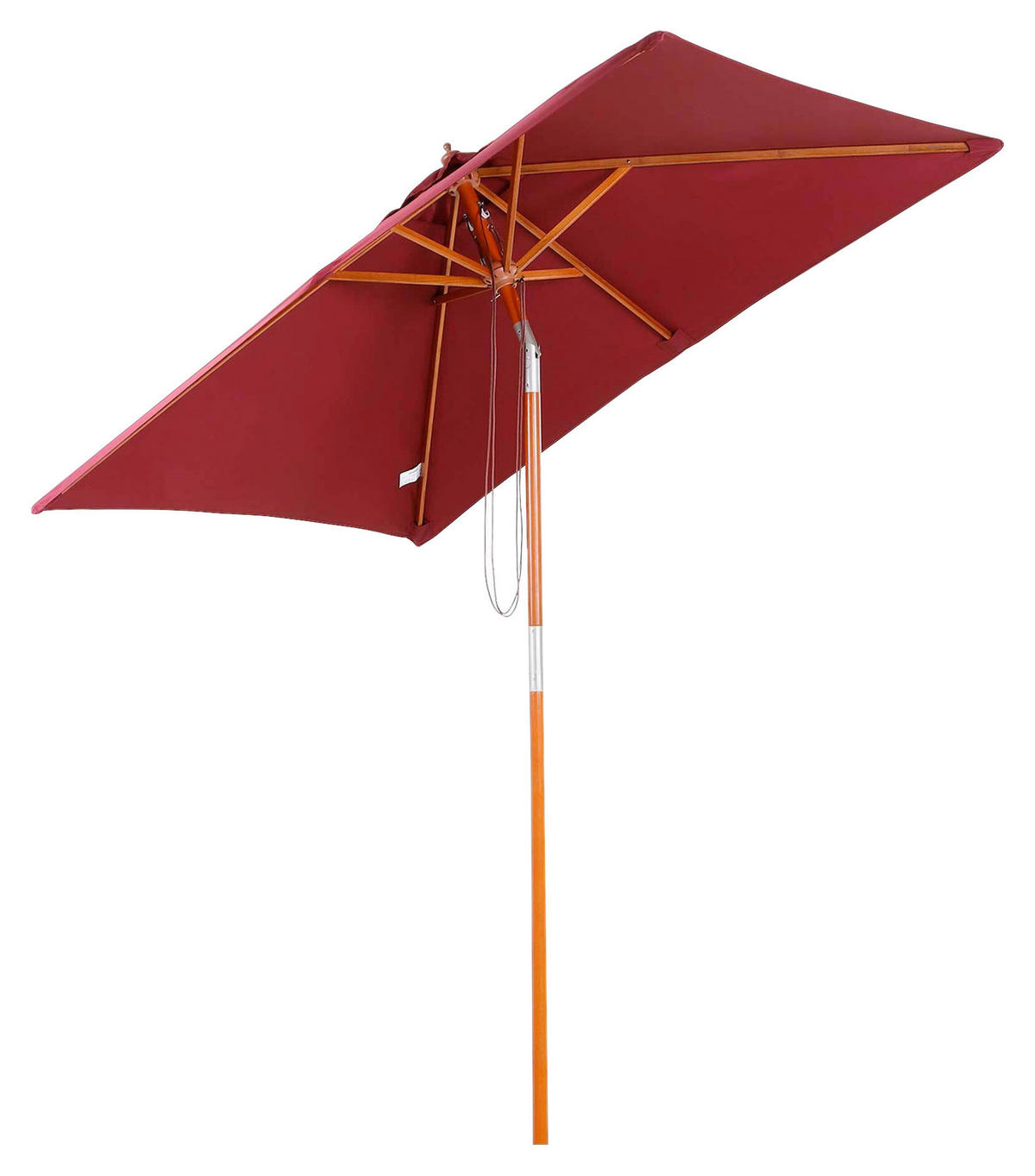 Outsunny Sonnenschirm weinrot Holz B/H/L: ca. 150x230x200 cm Sonnenschirm_knickbar - weinrot (200,00/150,00/230,00cm) - Outsunny