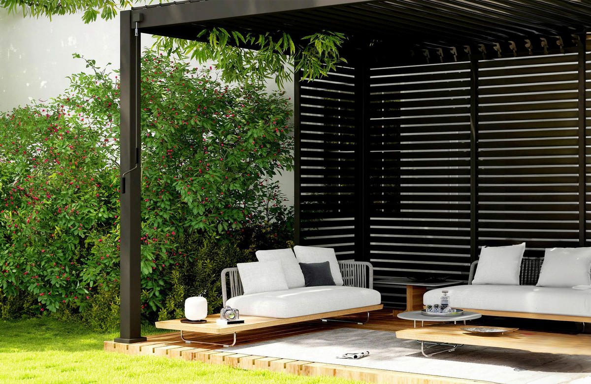 Mirador Lamellen-Seitenteil für Pergola Deluxe anthrazit Aluminium B/H/L: ca. 93x236,1x6 cm Deluxe - anthrazit (6,00/93,00/236,10cm) - Mirador